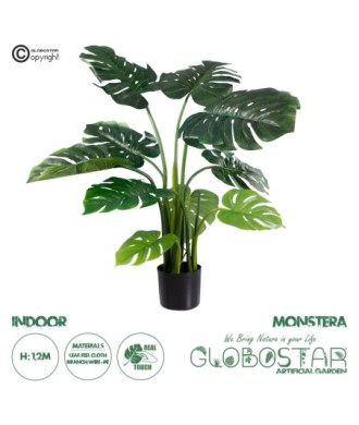 GloboStar® Artificial Garden MONSTERA PLANT 20002 - Τεχνητό Διακοσμητικό Φυτό Μονστέρα Υ120cm